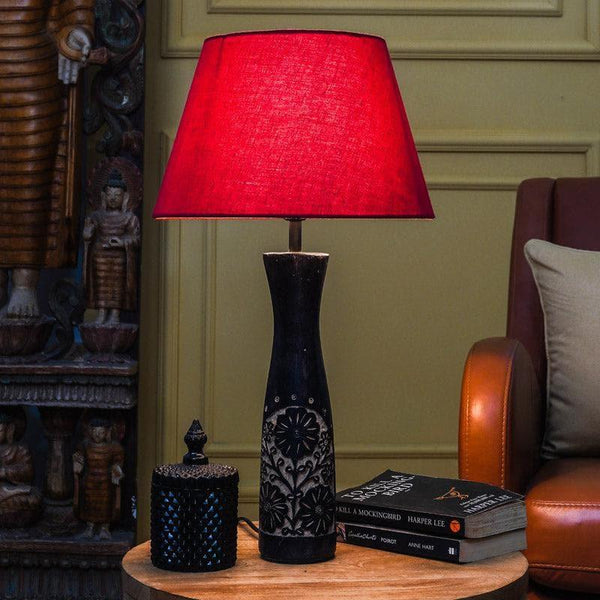 Table Lamp - Red Wrap Petunia Table Lamp