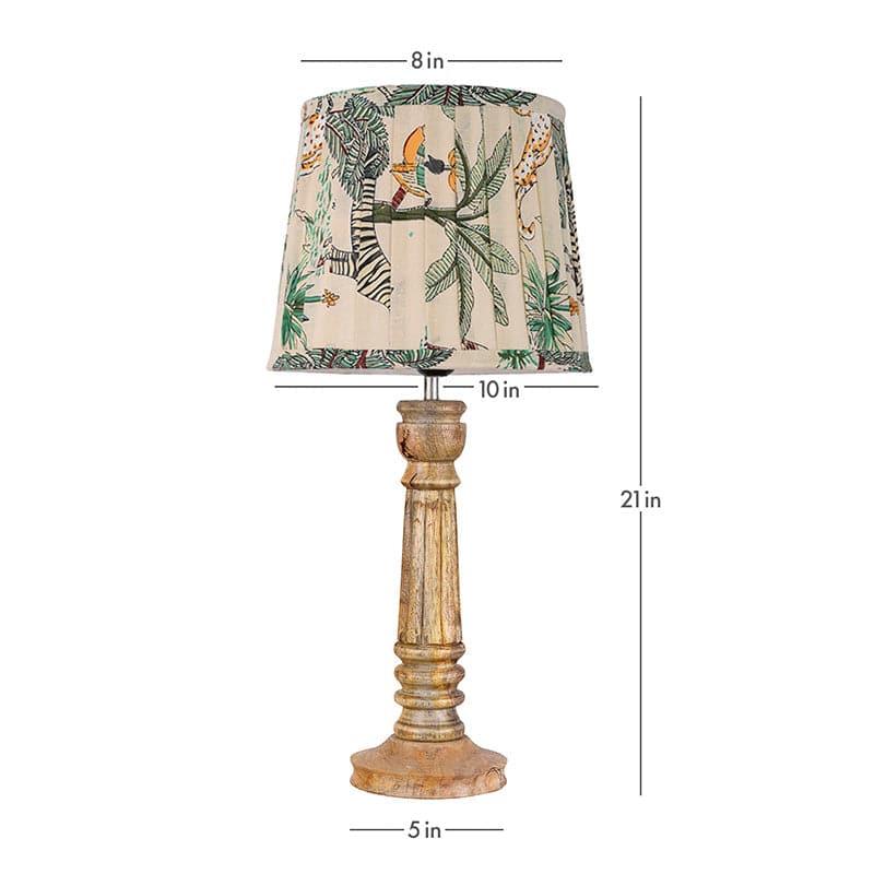 Buy Reina Wooden Table Lamp - Green Table Lamp from Vaaree