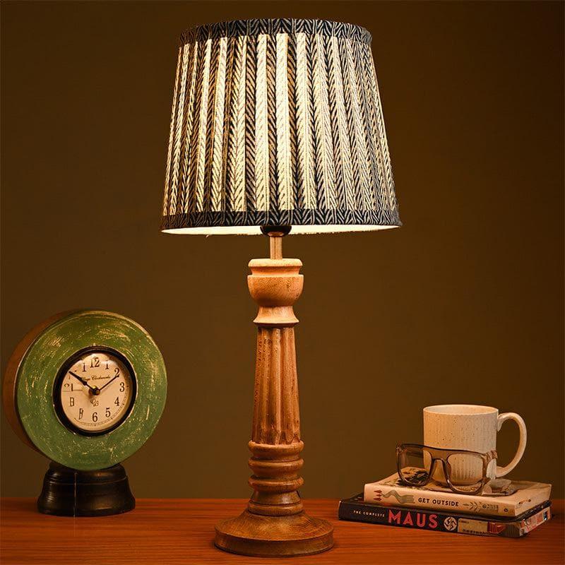 Table Lamp - Reina Wooden Table Lamp - Grey