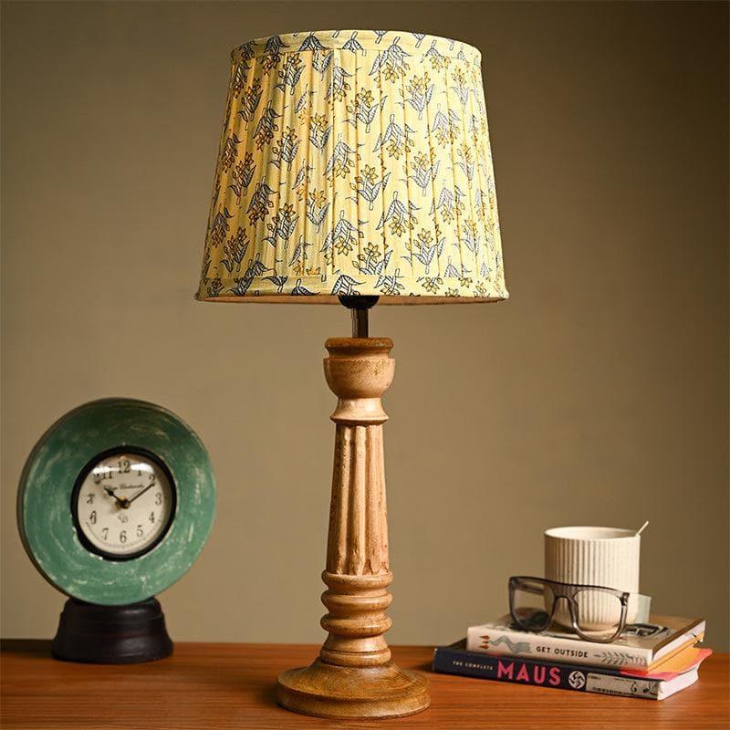 Table Lamp - Reina Wooden Table Lamp - Lemon