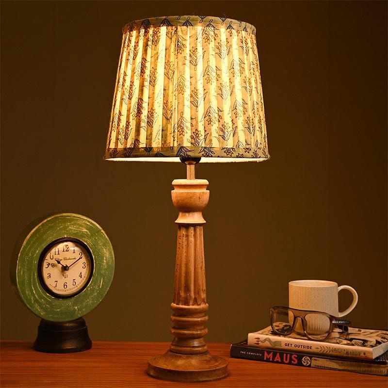 Table Lamp - Reina Wooden Table Lamp - Lemon