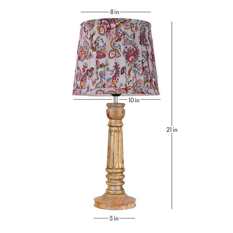 Table Lamp - Reina Wooden Table Lamp - White & Red