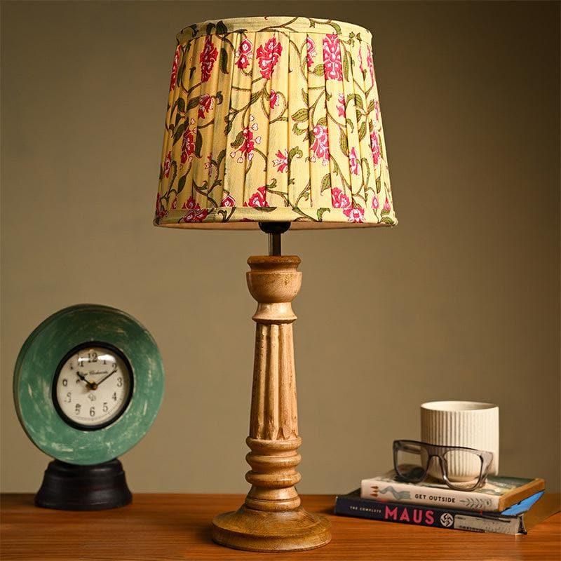 Buy Reina Wooden Table Lamp - Yellow Table Lamp from Vaaree