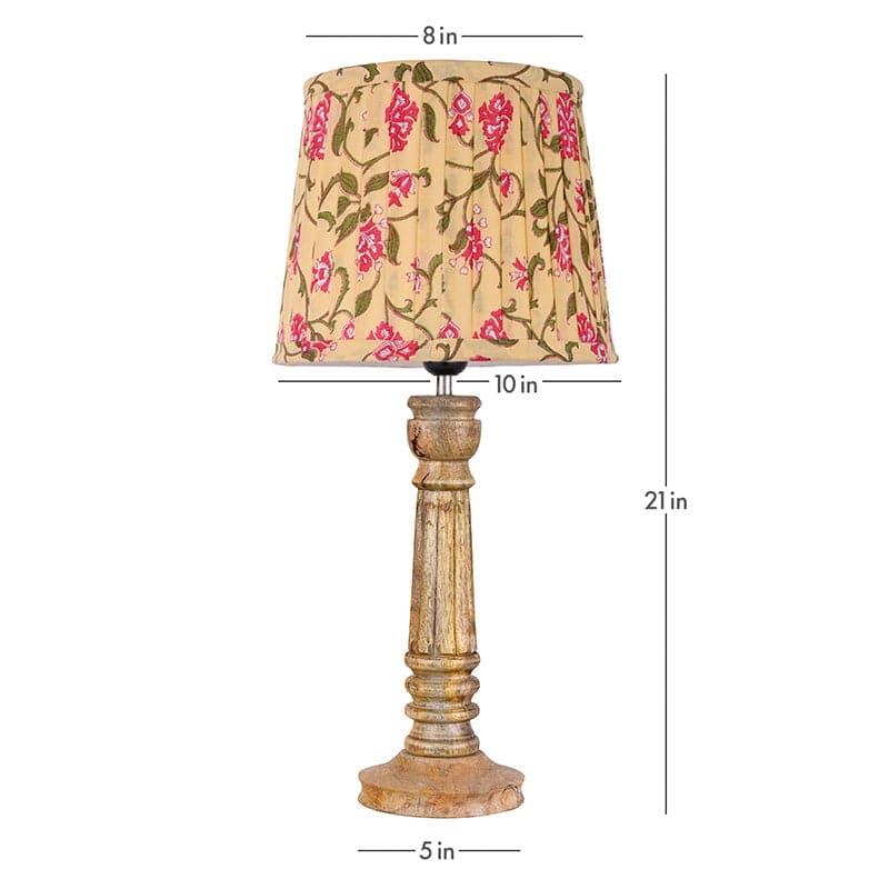 Buy Reina Wooden Table Lamp - Yellow Table Lamp from Vaaree