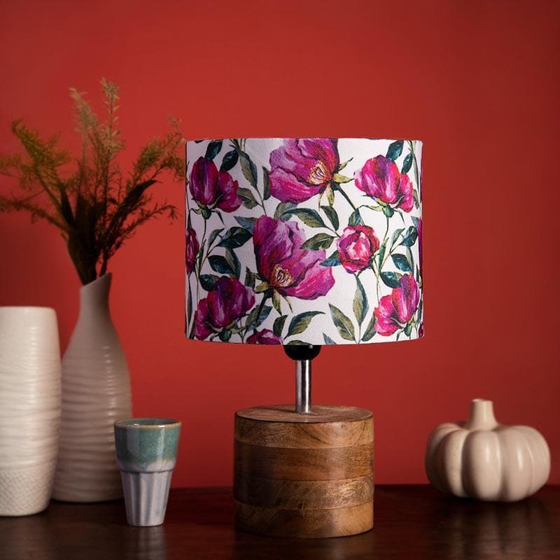 Table Lamp - Rosey Rose Log Stand Table Lamp