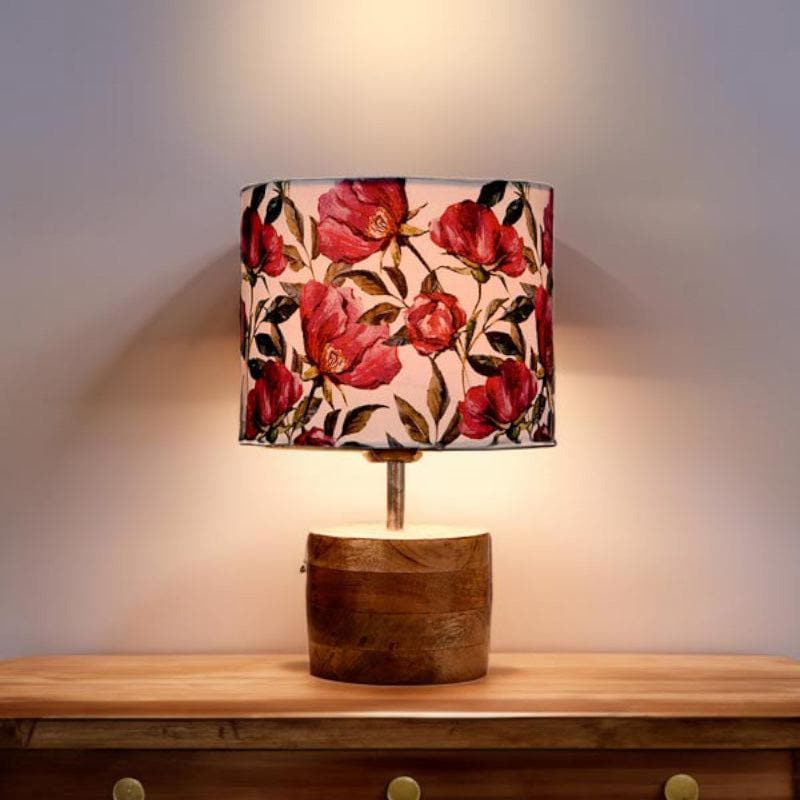 Table Lamp - Rosey Rose Log Stand Table Lamp