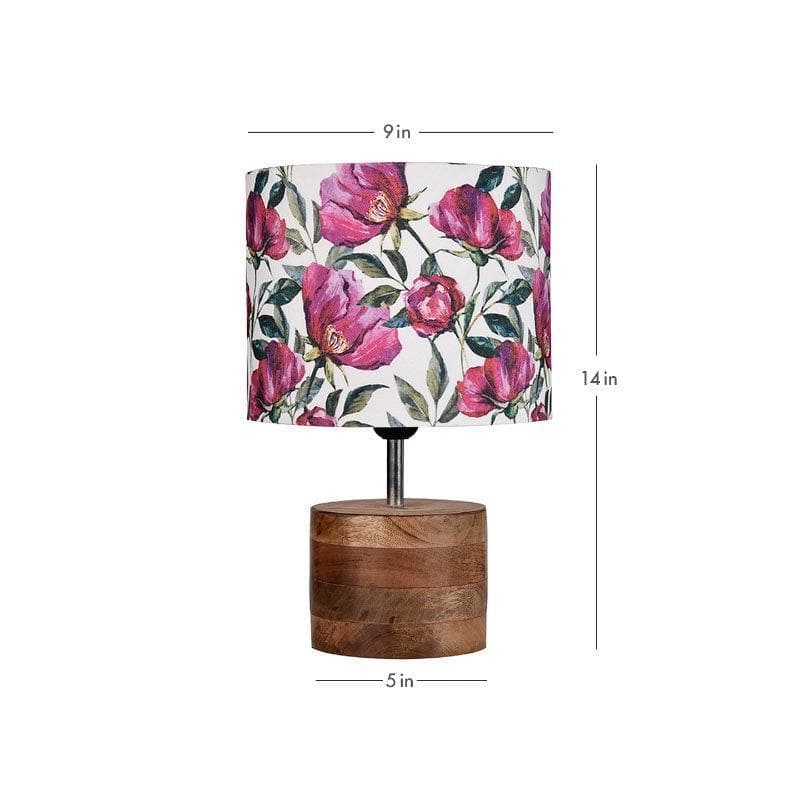 Table Lamp - Rosey Rose Log Stand Table Lamp