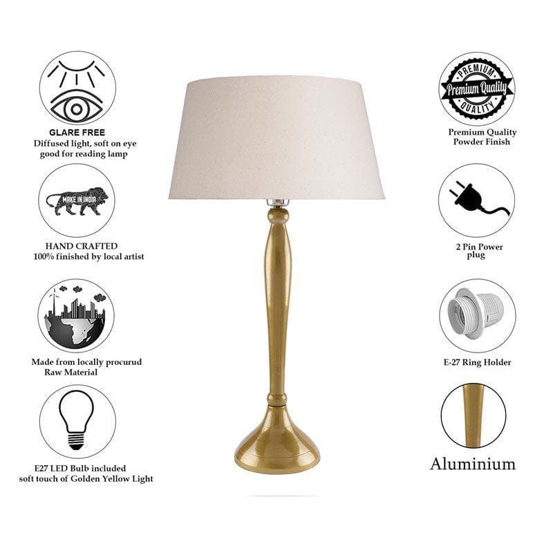 Buy Royal Ovoid Gold Table Lamp - Khadi Table Lamp from Vaaree