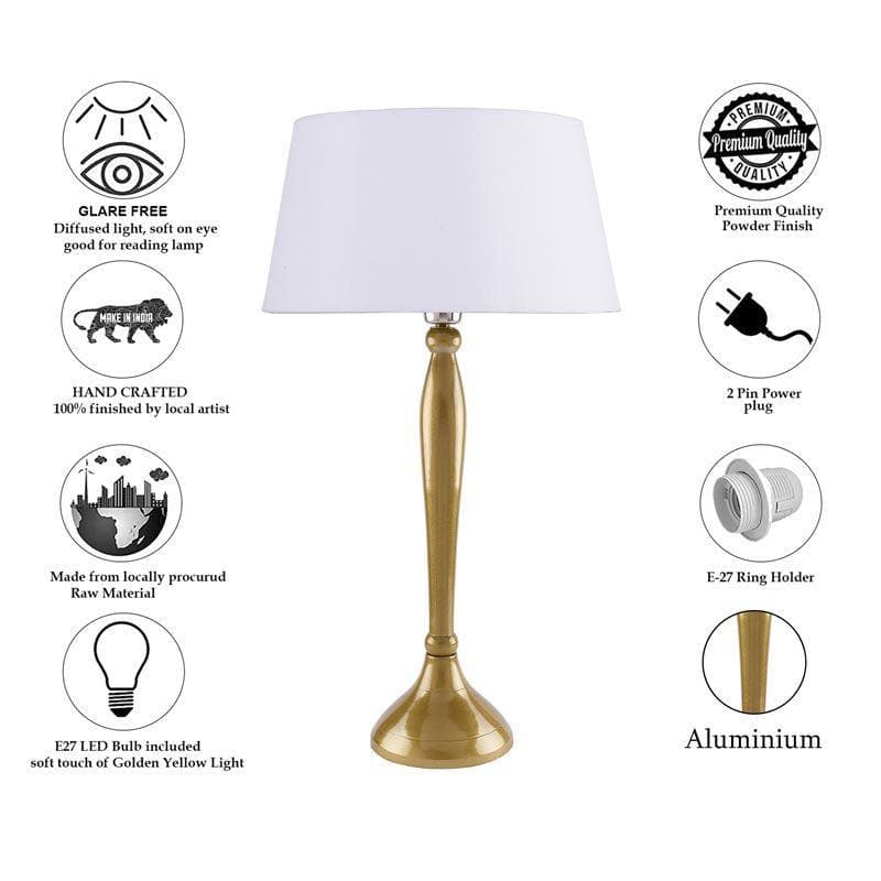 Buy Royal Ovoid Gold Table Lamp - White Table Lamp from Vaaree