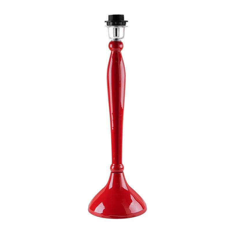 Table Lamp - Royal Ovoid Red Table Lamp With Conical Shade - White