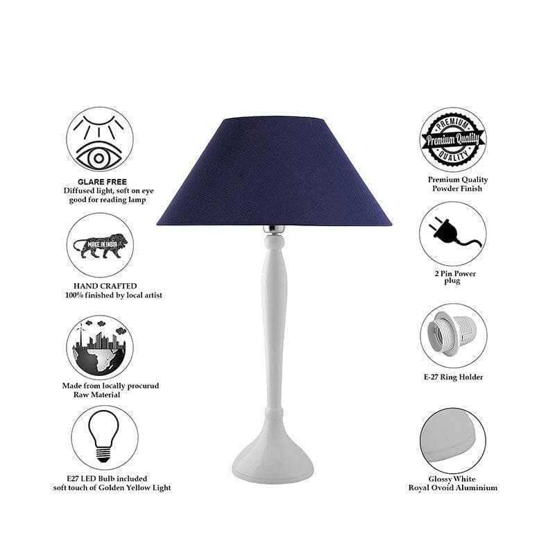 Table Lamp - Royal Ovoid White Table Lamp - Blue