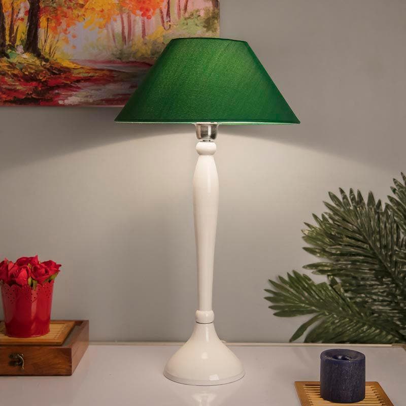 Buy Royal Ovoid White Table Lamp - Green Table Lamp from Vaaree