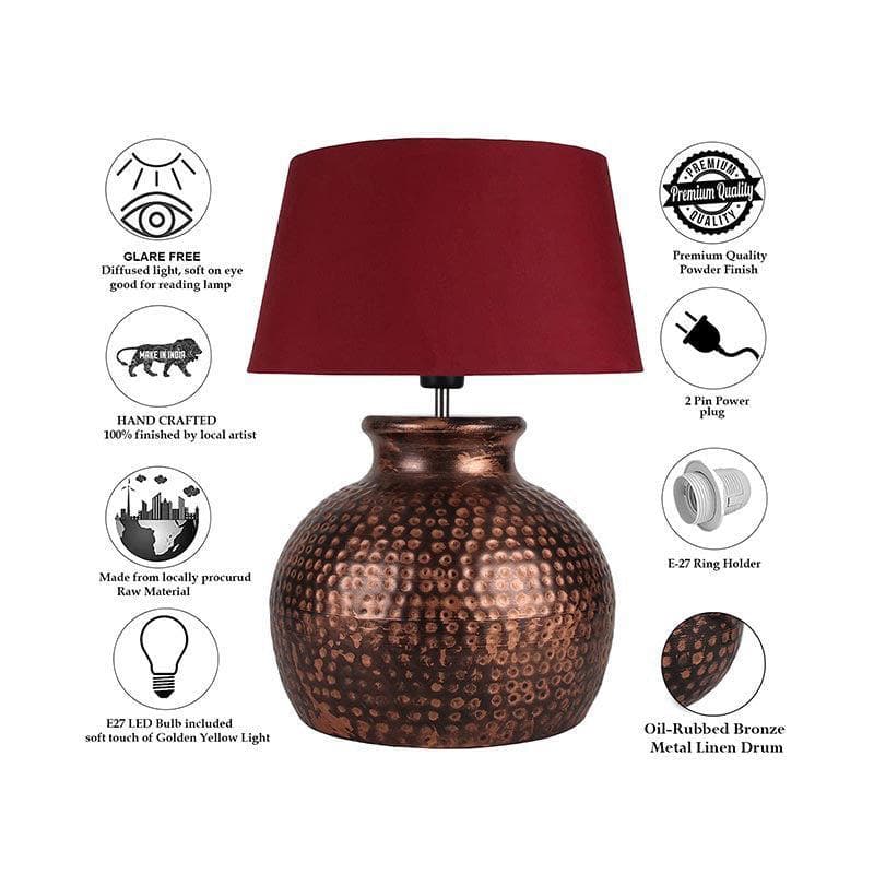 Buy Ruchi Table Lamp - Red Table Lamp from Vaaree