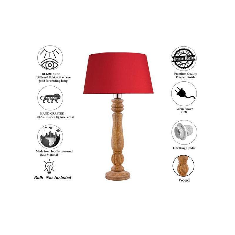 Table Lamp - Rustic Elegance Table Lamp - Red