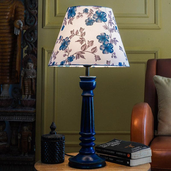 Table Lamp - Saphire Bloom Petunia Table Lamp