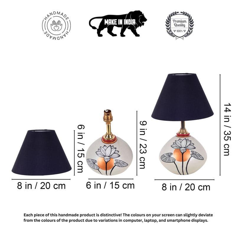 Buy Silver Bloom Terracotta Table Lamp Table Lamp from Vaaree