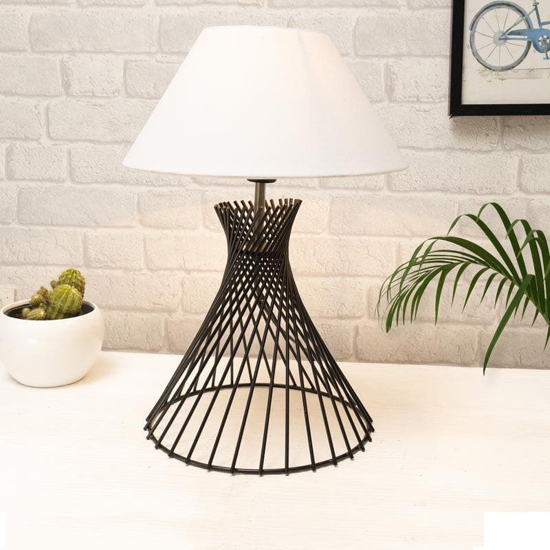 Table Lamp - Spiral Affairs Black Table Lamp - White