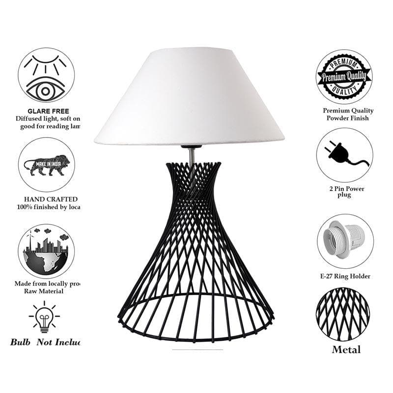 Table Lamp - Spiral Affairs Black Table Lamp - White