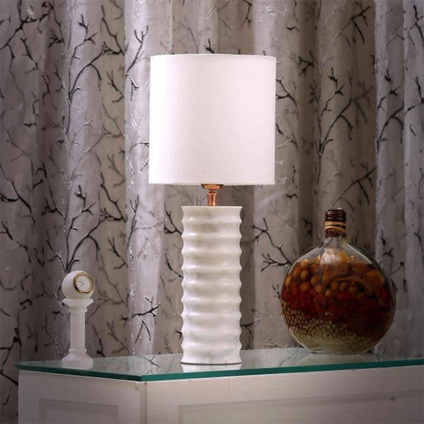 Table Lamp - Spiral Marble Lamp - White