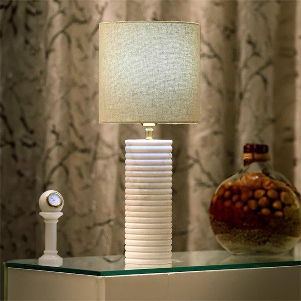 Table Lamp - Spiral Marble Table Lamp - Beige