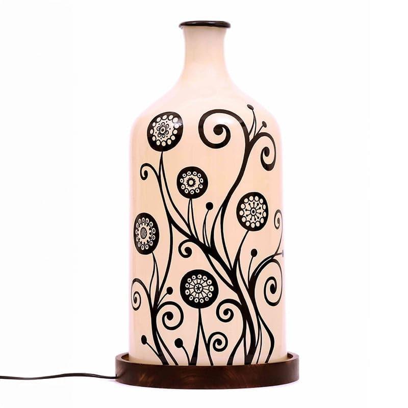 Table Lamp - Swirl Art Glass Shade Table Lamp