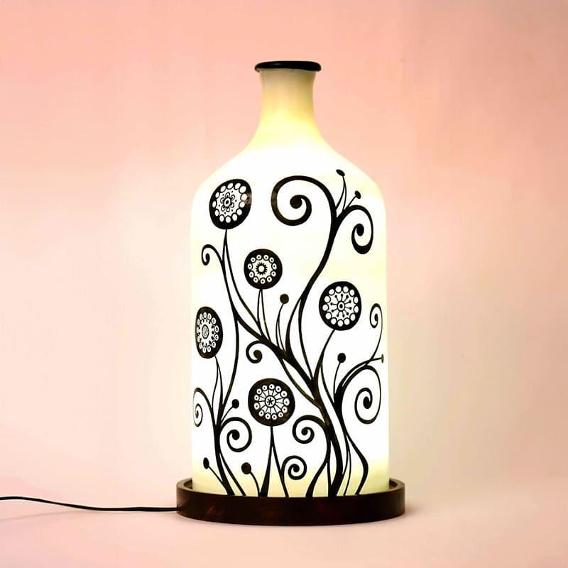 Table Lamp - Swirl Art Glass Shade Table Lamp