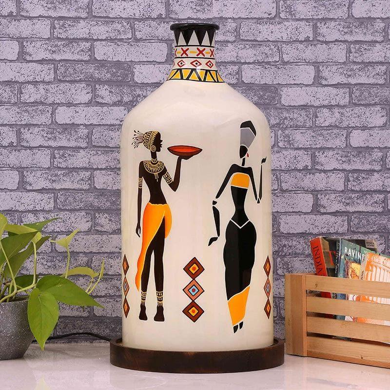 Buy Tribal Art Glass Shade Table Lamp Table Lamp from Vaaree