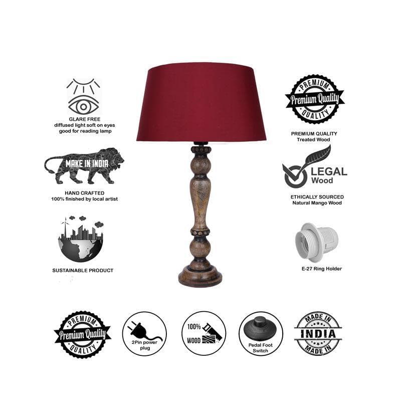 Buy Triti Table Lamp - Red Table Lamp from Vaaree