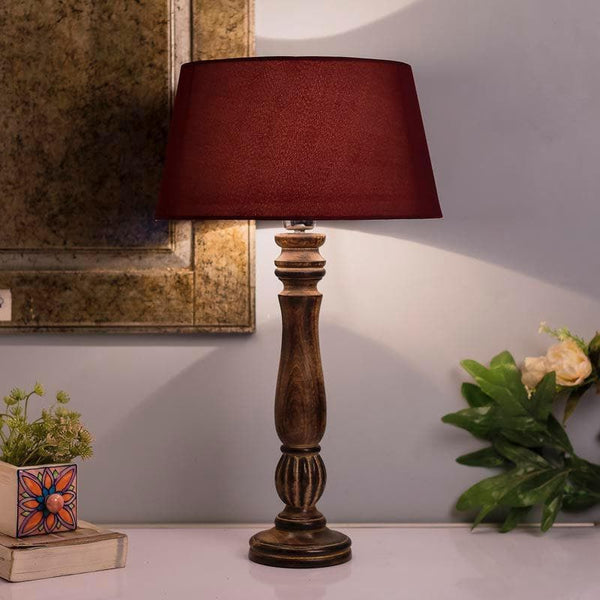 Table Lamp - Vintage Victorian Table Lamp - Red