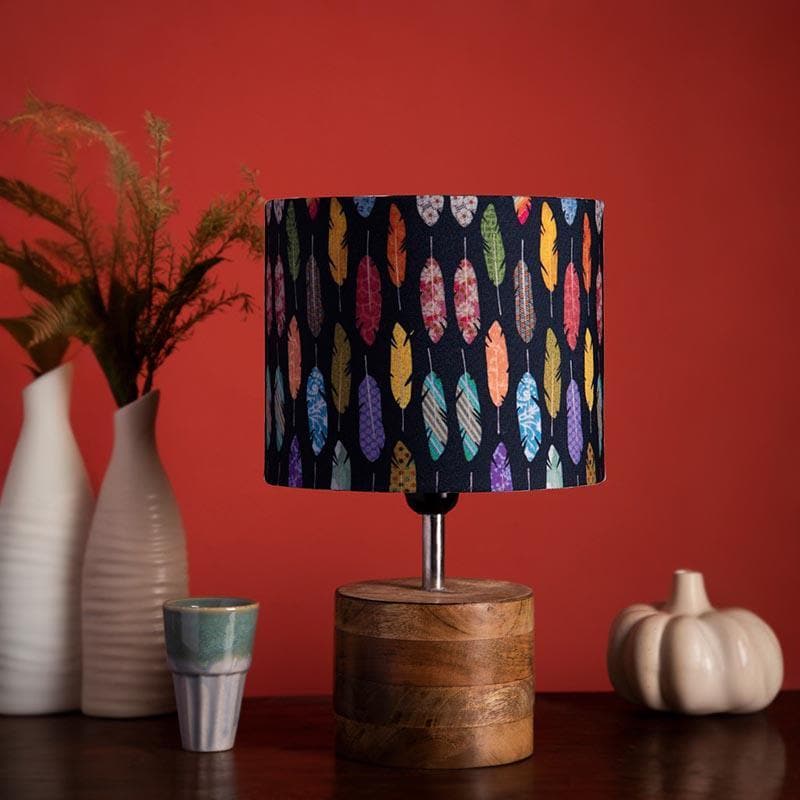 Table Lamp - Vivid Feather Log Stand Table Lamp