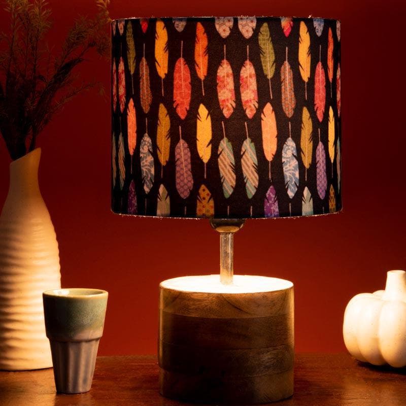 Table Lamp - Vivid Feather Log Stand Table Lamp