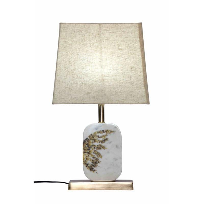 Table Lamp - Winged Marble & Brass Base Table Lamp - Beige