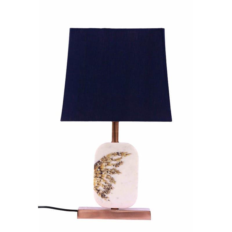 Table Lamp - Winged Marble & Brass Base Table Lamp - Blue