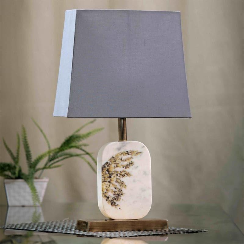 Table Lamp - Winged Marble & Brass Base Table Lamp - Grey