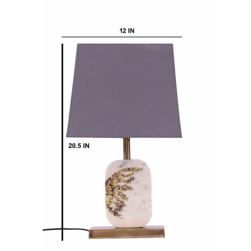 Table Lamp - Winged Marble & Brass Base Table Lamp - Grey