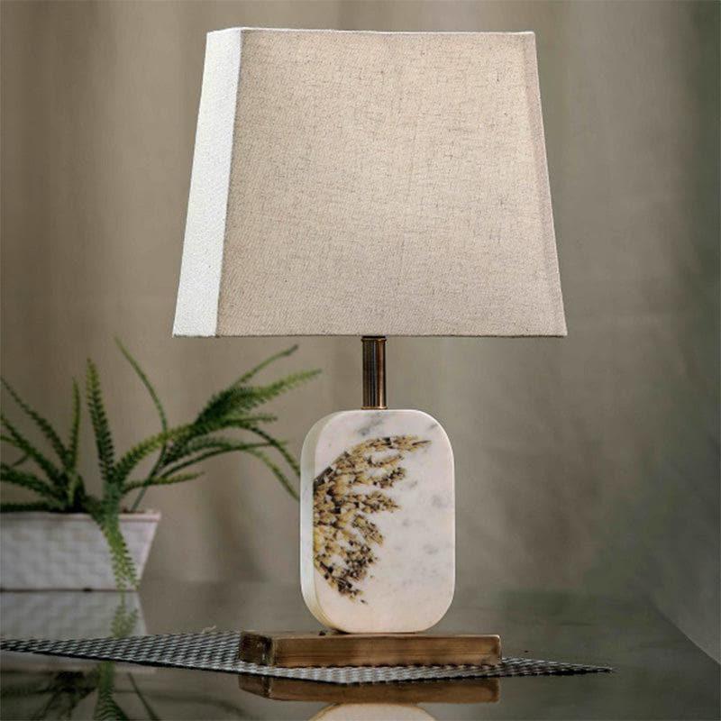 Table Lamp - Winged Marble & Copper Base Table Lamp - Beige