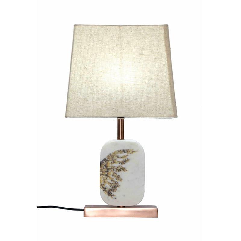 Table Lamp - Winged Marble & Copper Base Table Lamp - Beige