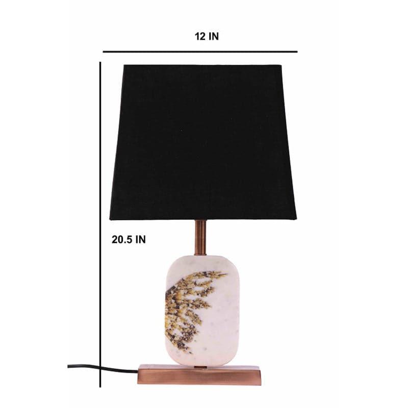 Table Lamp - Winged Marble & Copper Base Table Lamp - Black