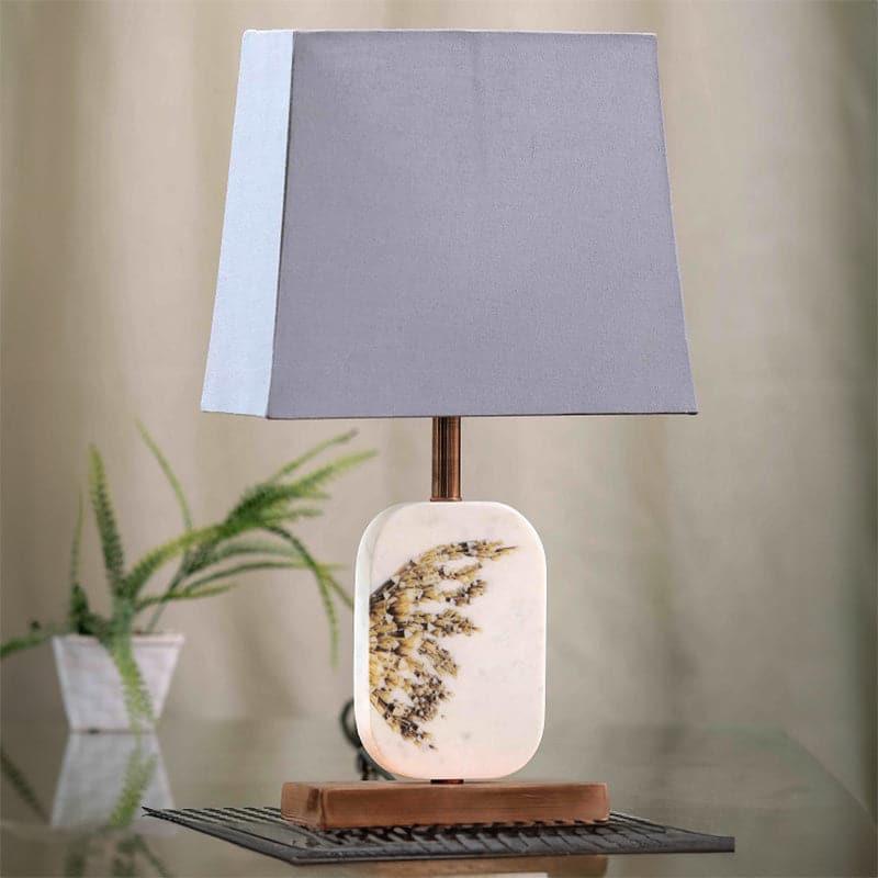 Table Lamp - Winged Marble & Copper Base Table Lamp - Grey