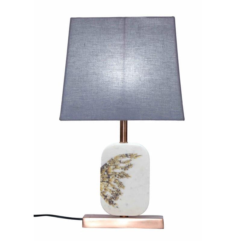 Table Lamp - Winged Marble & Copper Base Table Lamp - Grey