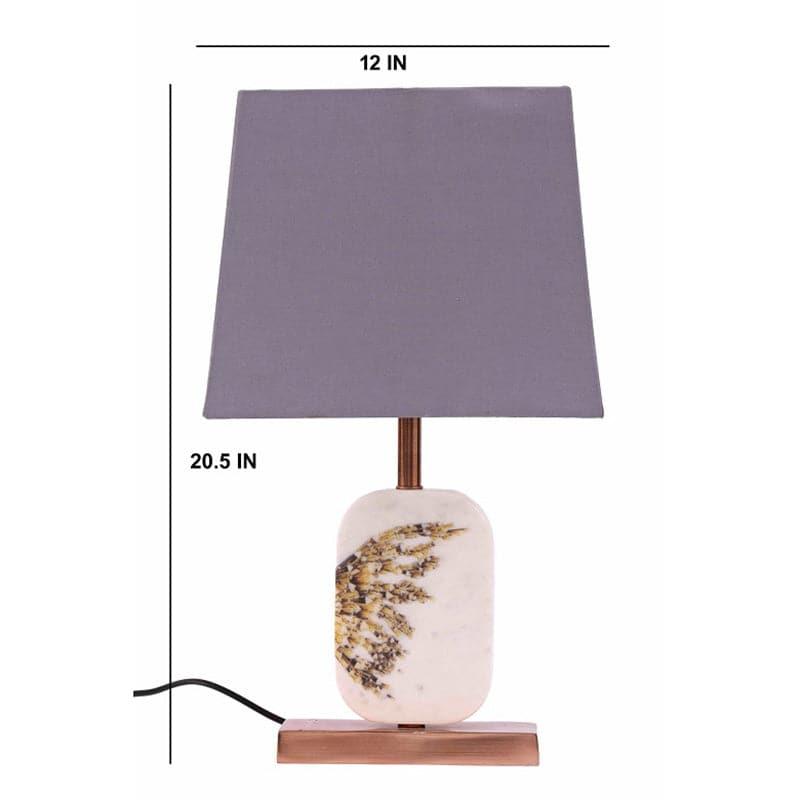 Table Lamp - Winged Marble & Copper Base Table Lamp - Grey