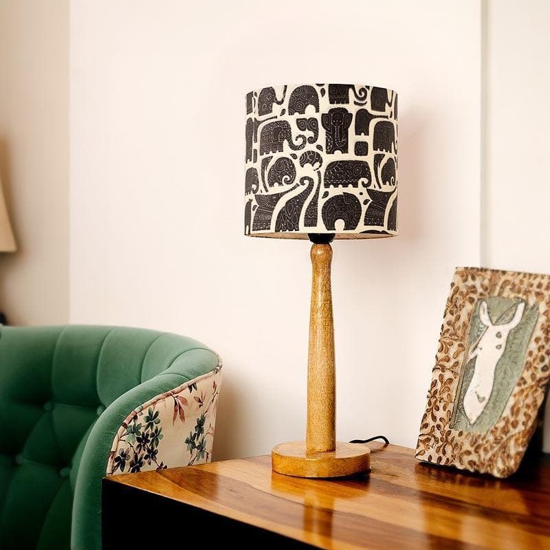 Buy Zoo Glow Classy Wooden Stand Table Lamp Table Lamp from Vaaree