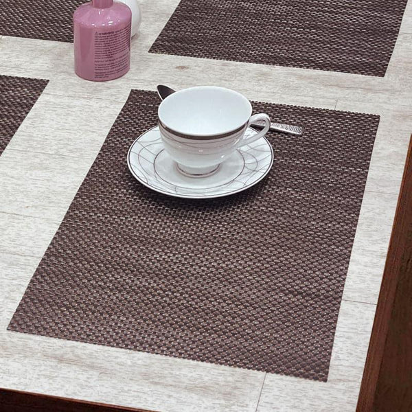 Buy Fansa Woven Placemat (Bronz) - Set Of Six Table Mats from Vaaree