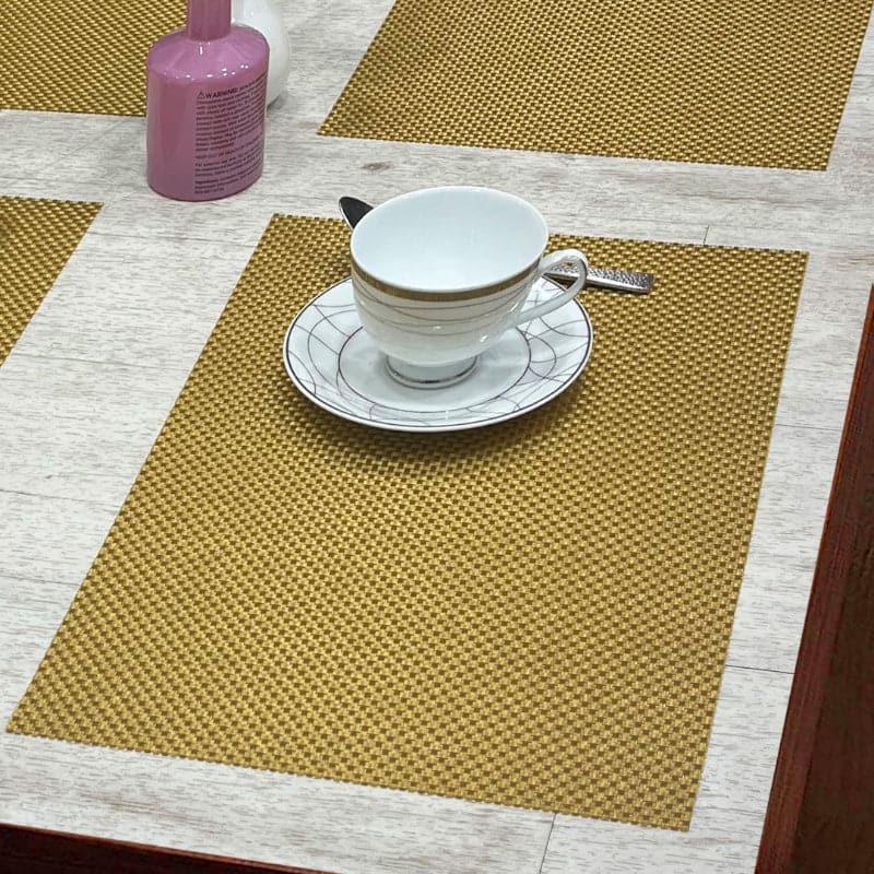 Buy Fansa Woven Placemat (Yellow) - Set Of Six Table Mats from Vaaree