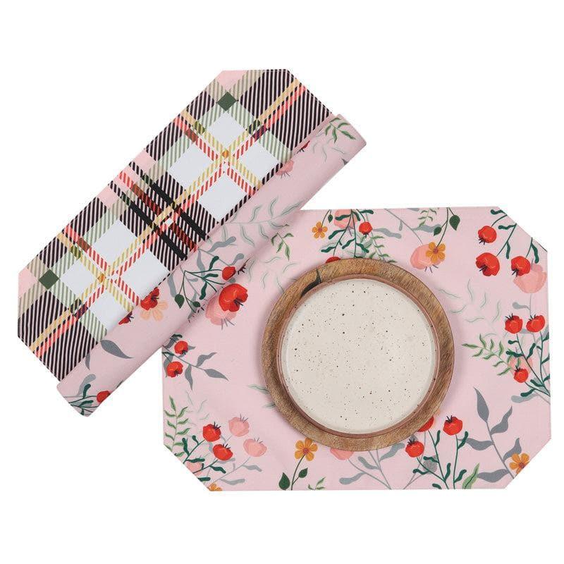 Buy Floral Ecstasy Canvas Placemat - Set Of Two Table Mats from Vaaree