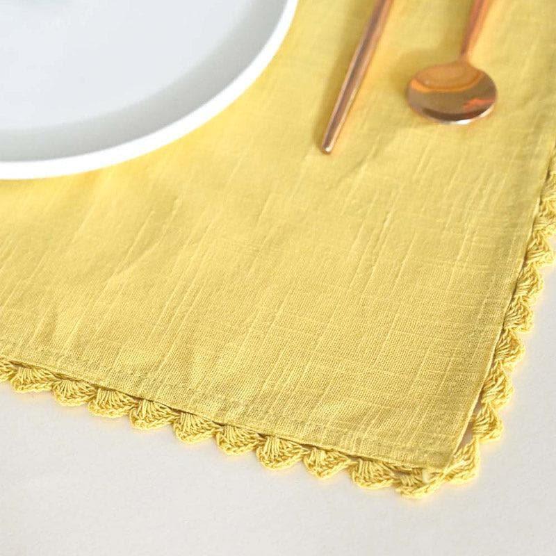 Buy Mustard Fields Hand Crochet Placemat - Set of Six Table Mats from Vaaree