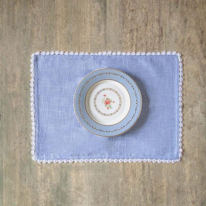 Table Mat - Silver Mist Hand Crochet Placemat - Set of Six