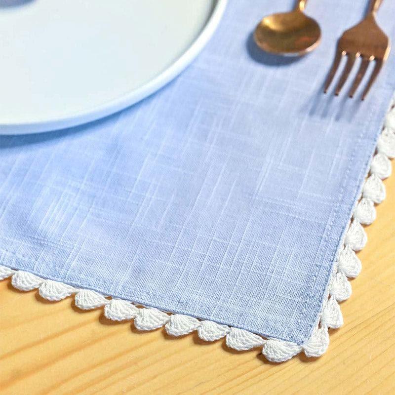 Table Mat - Silver Mist Hand Crochet Placemat - Set of Six