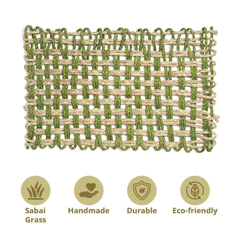 Buy Vira Natural Fiber Table Placemat (Green) - Set Of Two Table Mats from Vaaree