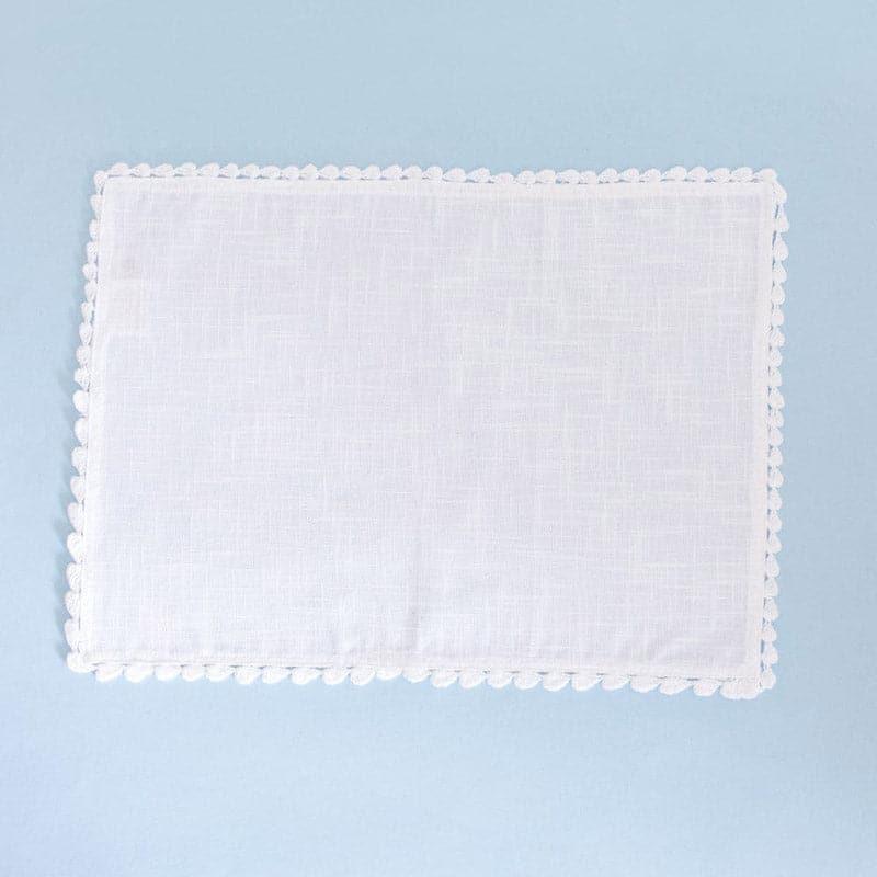 Table Mat - White Prairie Hand Crochet Placemat - Set of Six